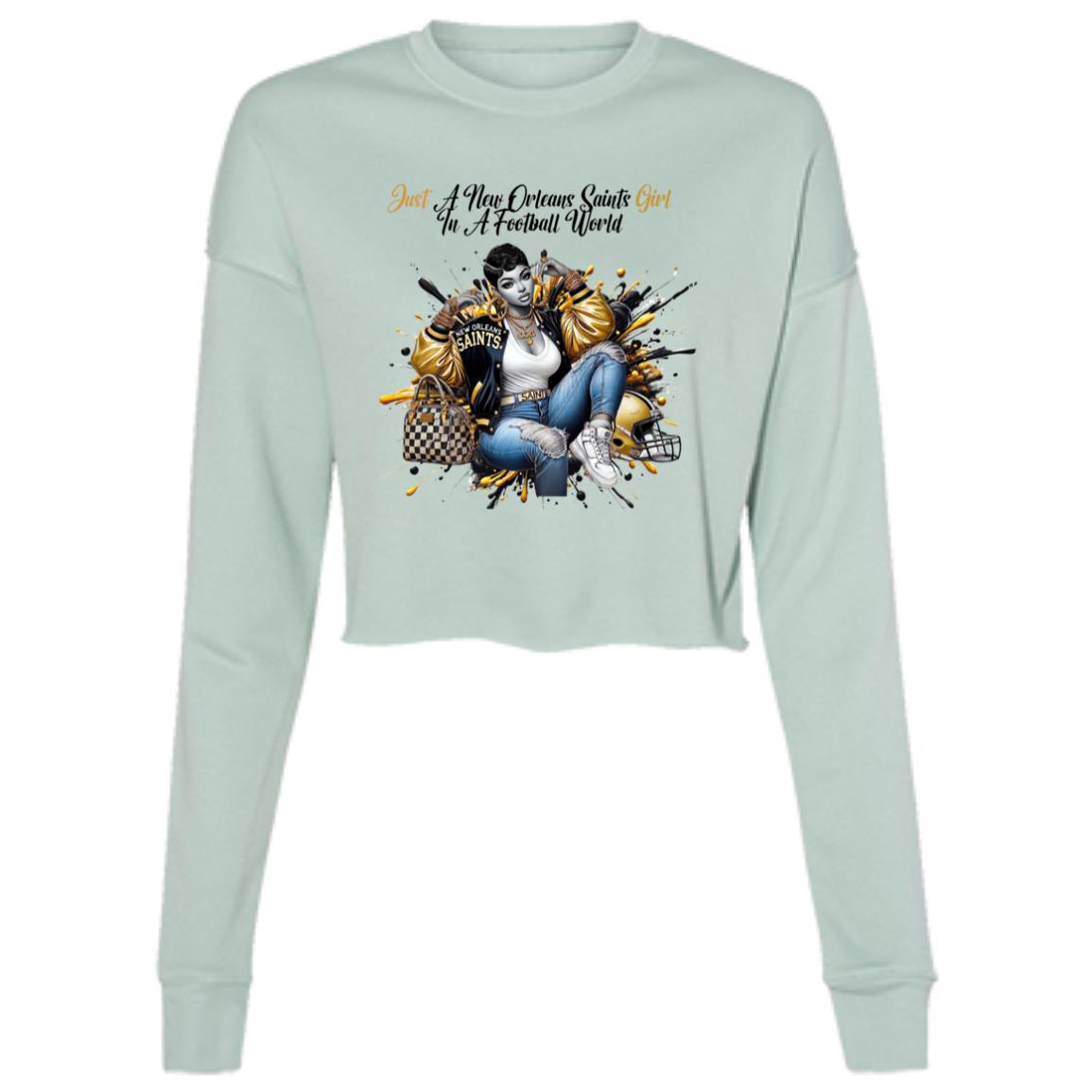 LADY NEW Orleans Saints B7503 Ladies' Cropped Fleece Crew