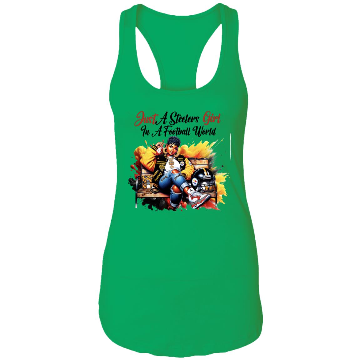 IMG_515 STEELERS GIRL PNG NL1533 Ladies Ideal Racerback Sports T shirts Tank