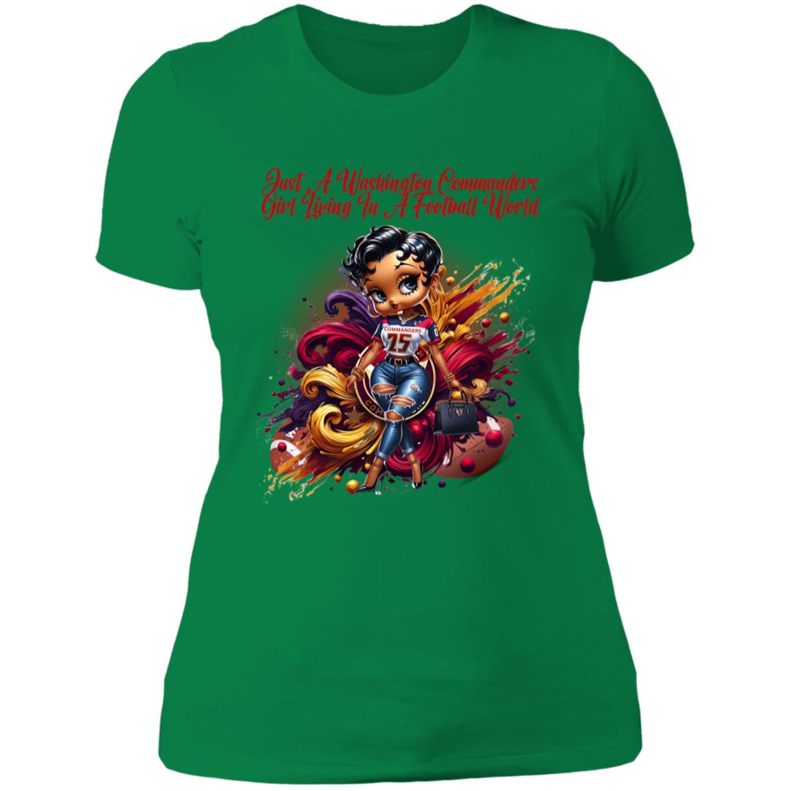 JUST A FOOTBALL GIRL LIVING A FOOTBALL WORLD PNG NL3900 Ladies'SPORTS T-Shirt