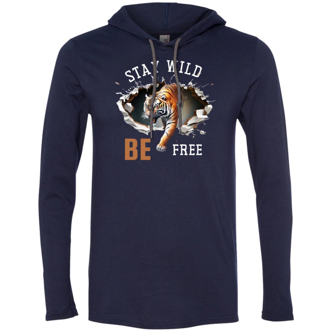 STAY WILD WHITE 987 Gildan LS long sleeve Casual Tee