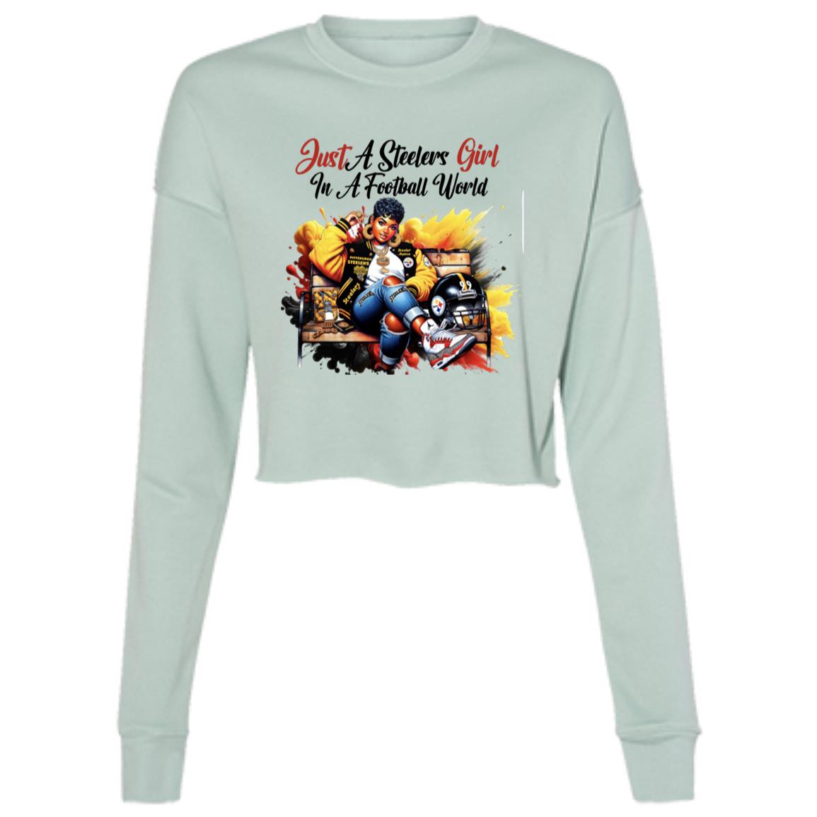 IMG_515 STEELERS GIRL PNG B7503 Ladies' Cropped Fleece Crew