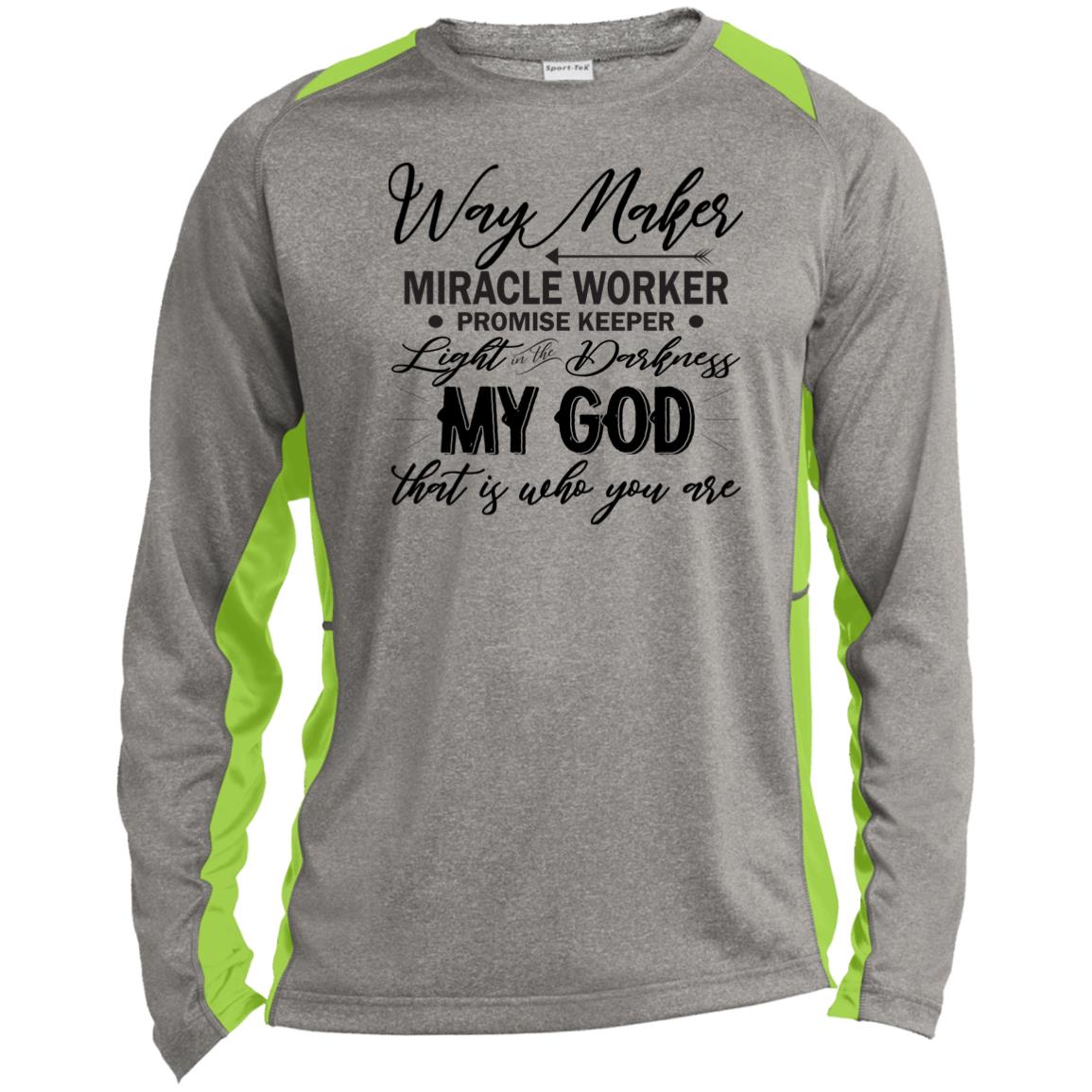 010 WAY MAKER MIRACLE WORK 1 ST361LS Long Sleeve Heather Colorblock Performance CASUAL TEE'S Tee