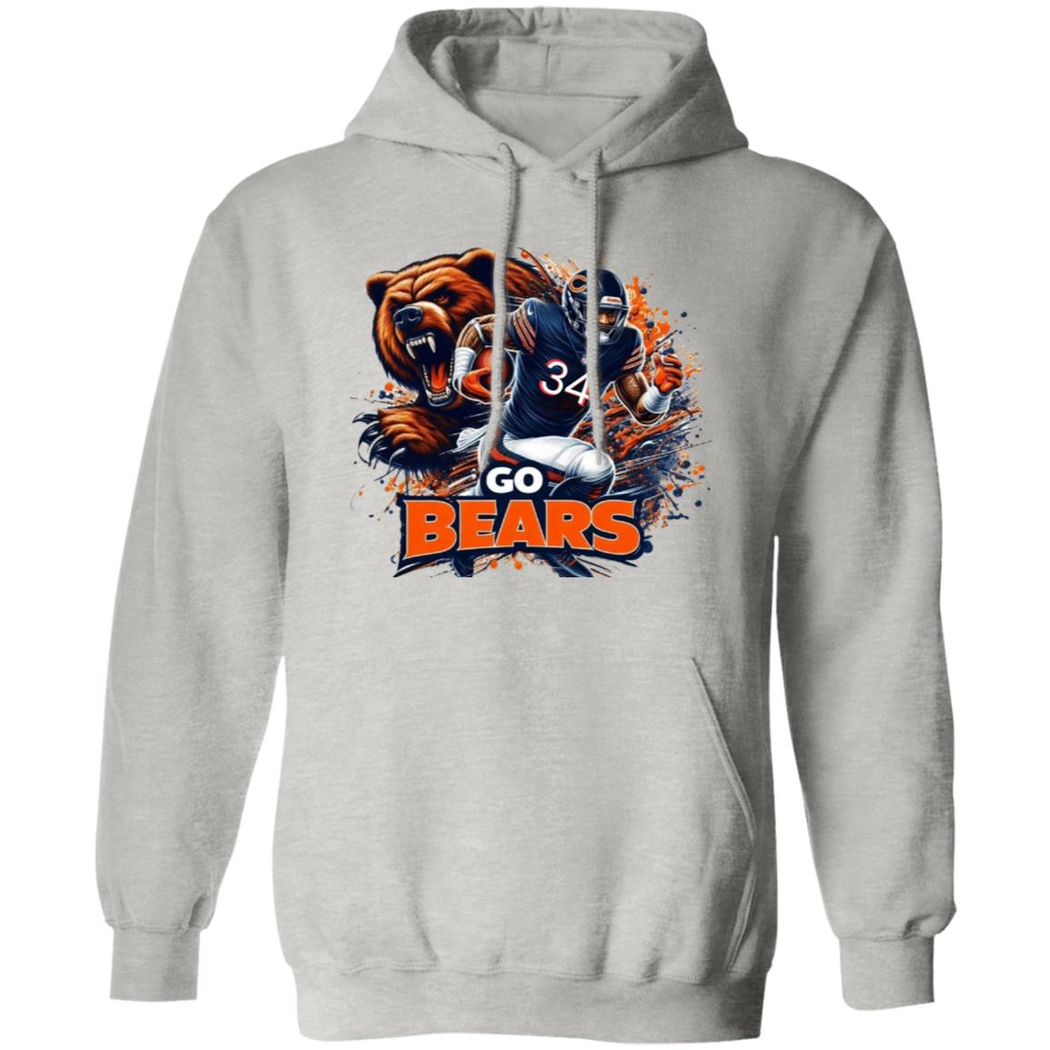 ChIcago Bears Sports Printed on the Front or Back G185 Gildan Pullover Hoodie