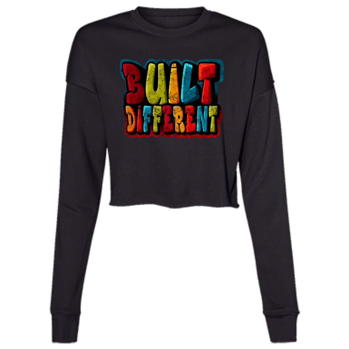 IMG-0236 BUILT DIFFERENT MULTIY COLOR B7503 Ladies' Cropped Fleece Crew