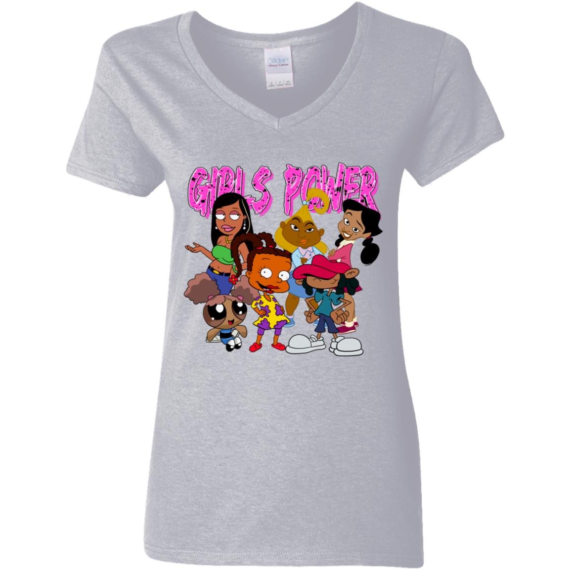 Girls_Power_ 11 G500VL Ladies' 5.3 oz. V-Neck T-Shirt