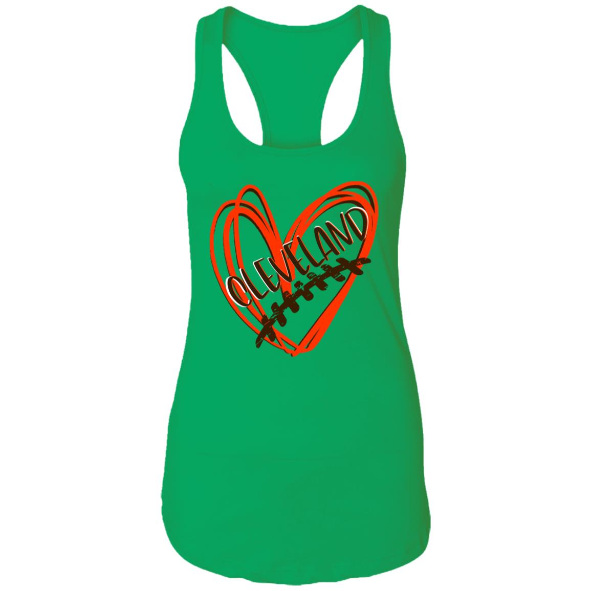 Clevelanddoubleheart NL1533 Ladies Ideal Racerback Tank