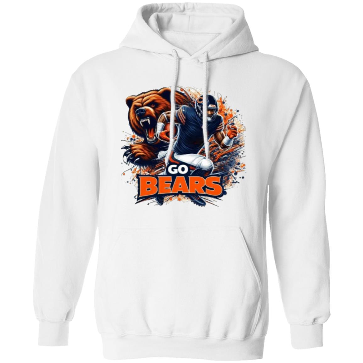 ChIcago Bears Sports Printed on the Front or Back G185 Gildan Pullover Hoodie G185 Gildan Pullover Hoodie