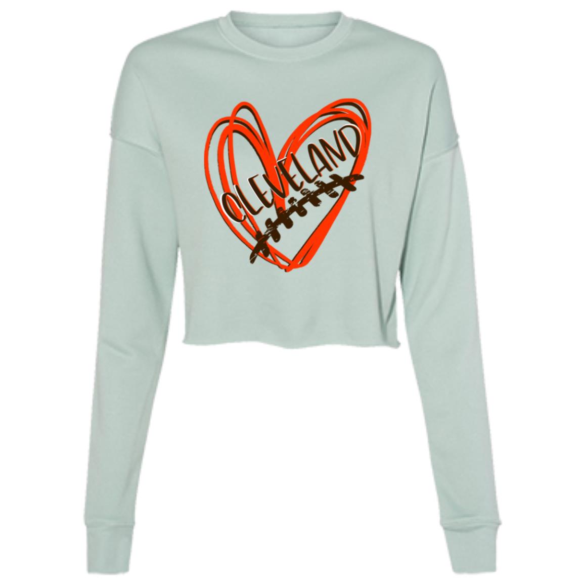 Clevelanddoubleheart B7503 Ladies' Cropped Fleece Crew