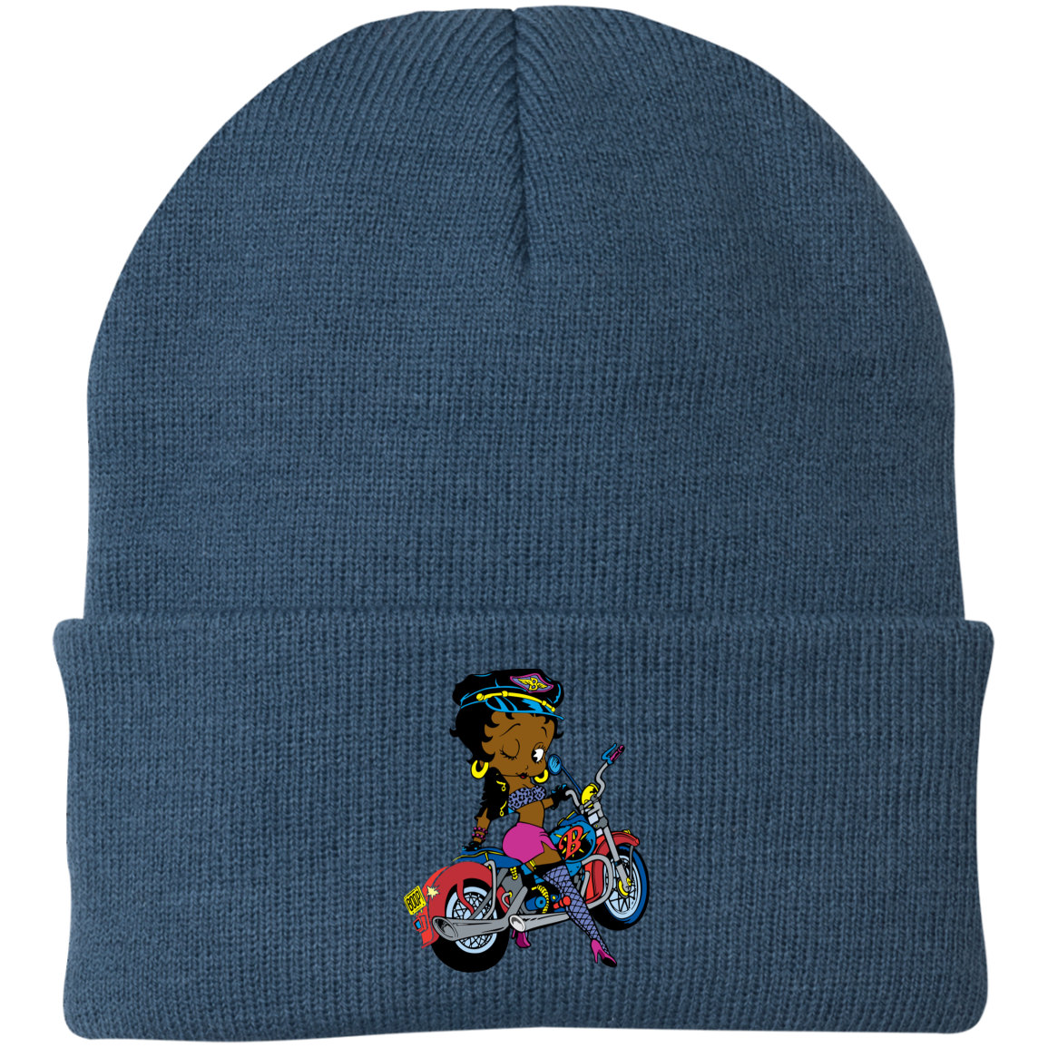 BETTY BOOP BLK CP90 Embroidered Knit Cap