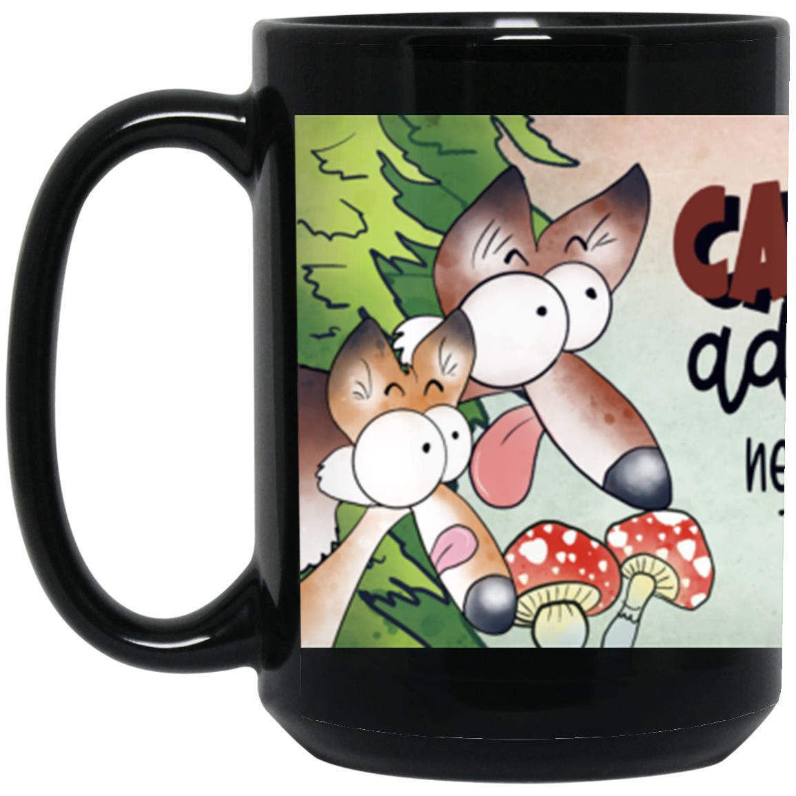 CAMPING ADDICTION NEVER GONNA TREAT IT BM15OZ 15 oz. Black Mug