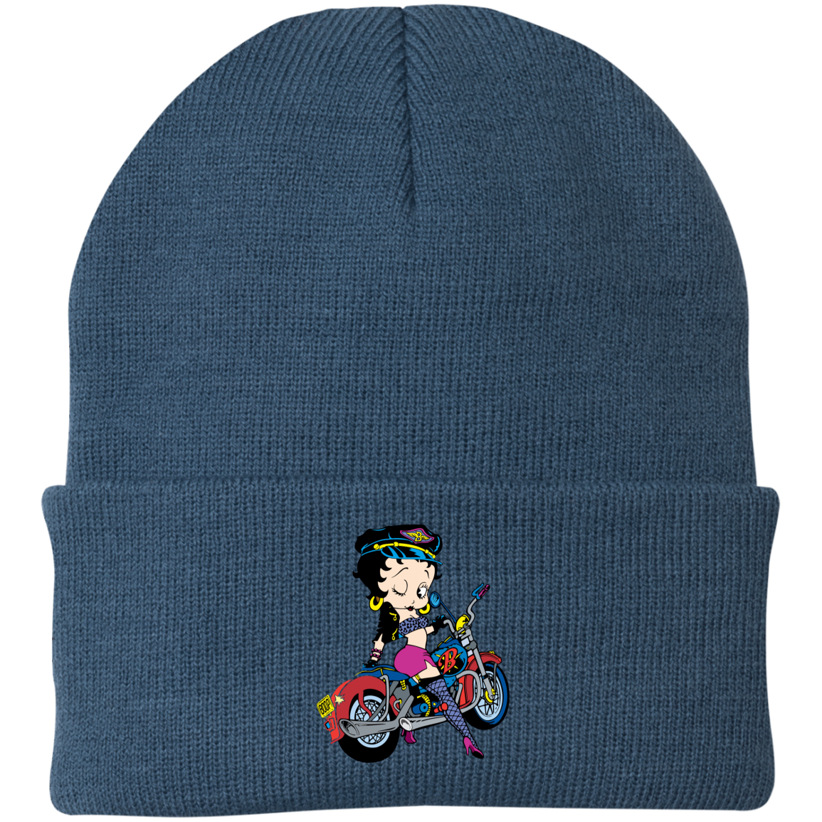 BETTY BOOP WHT CP90 Embroidered Knit Cap