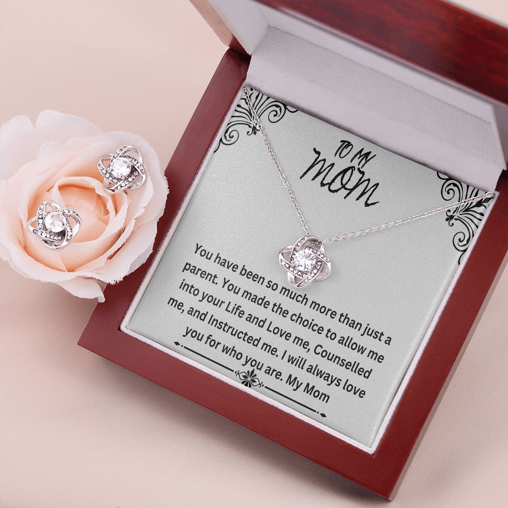 LOVE KNOT EARRING AND NECKLACE SET