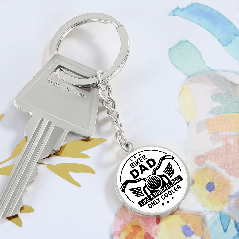 CIRCLE KEYCHAIN BIKER DAD