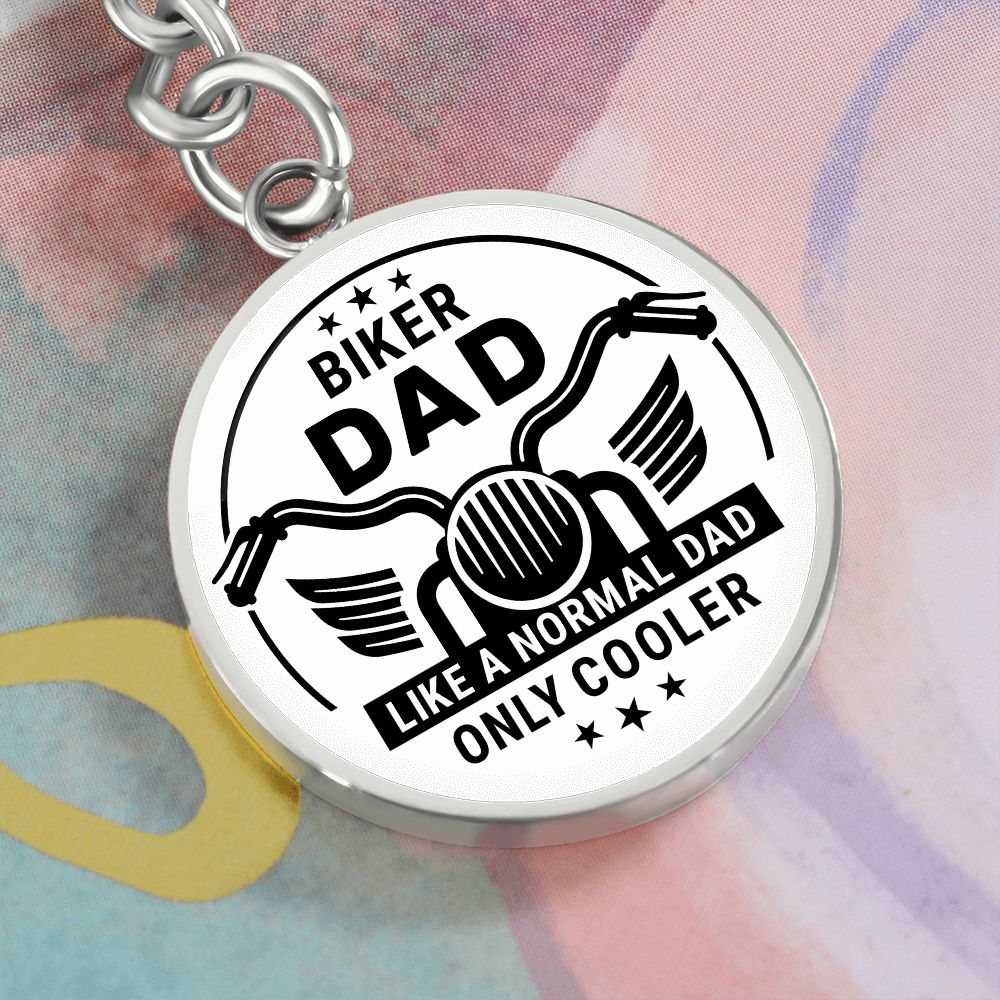 CIRCLE KEYCHAIN BIKER DAD