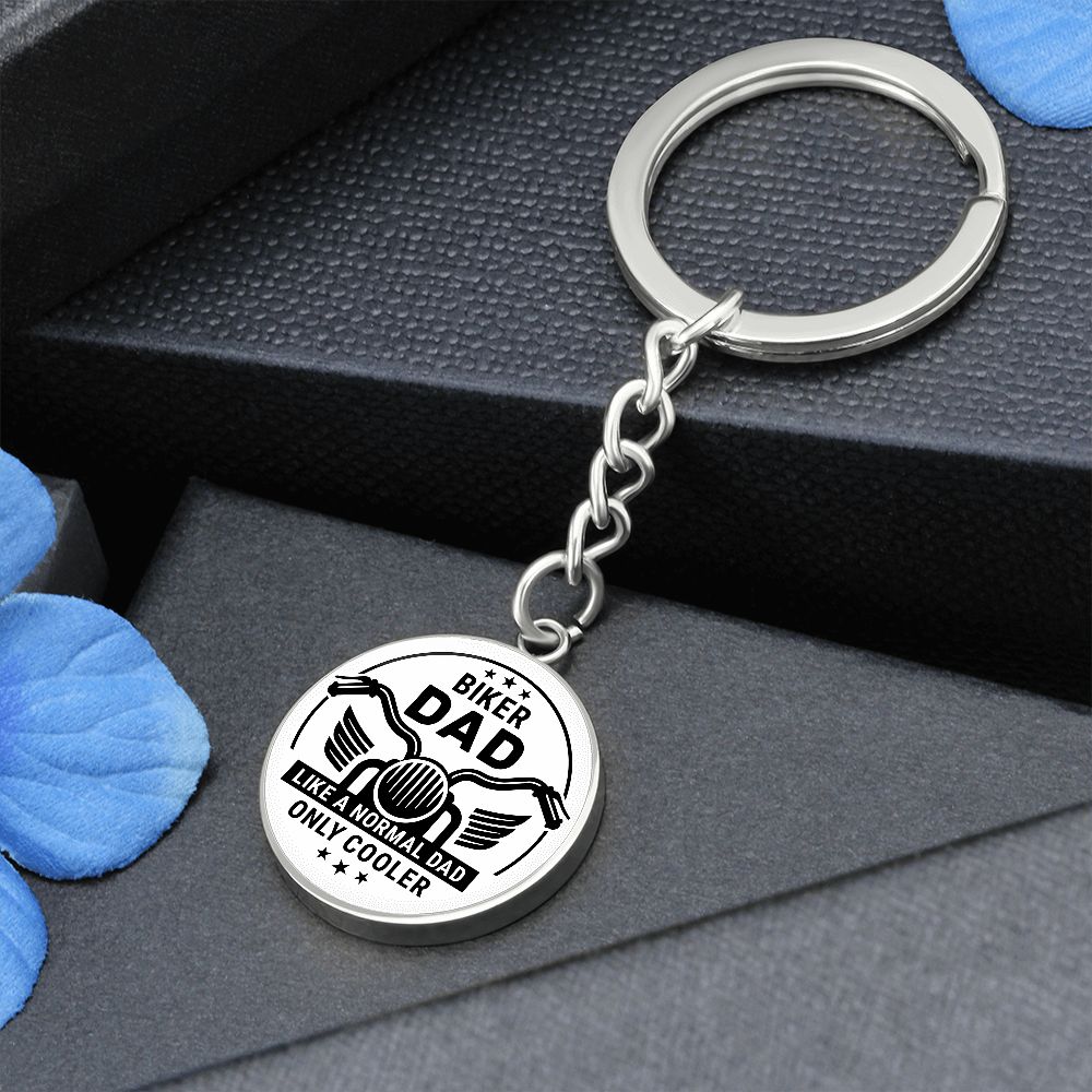 CIRCLE KEYCHAIN BIKER DAD