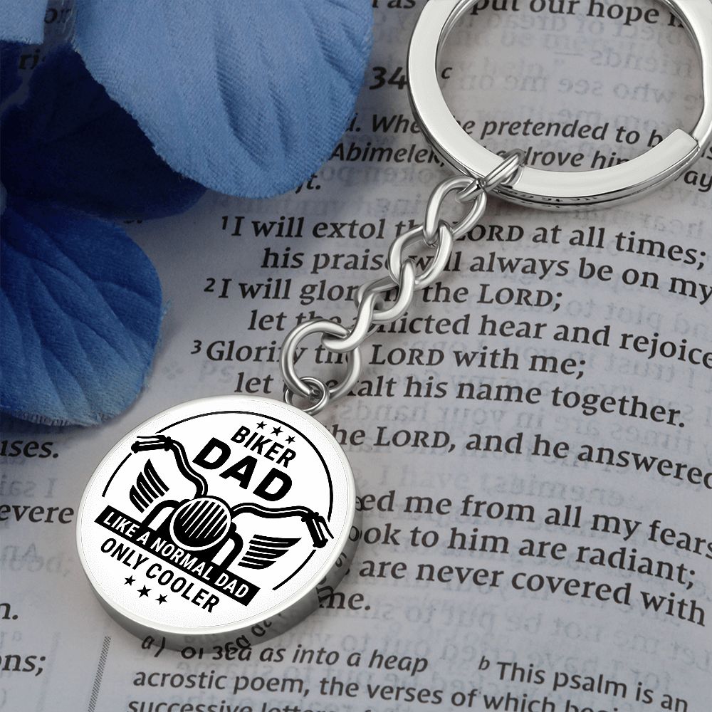 CIRCLE KEYCHAIN BIKER DAD
