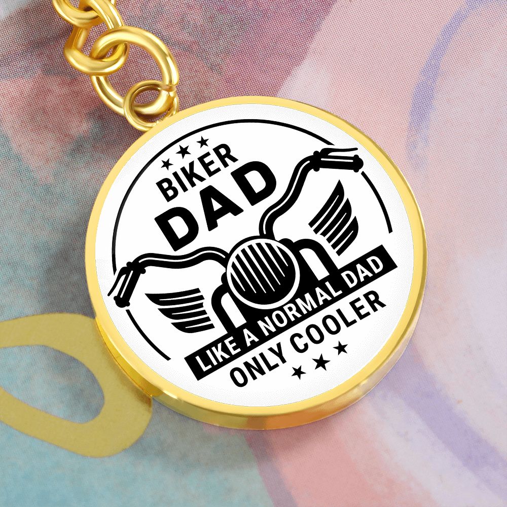 CIRCLE KEYCHAIN BIKER DAD