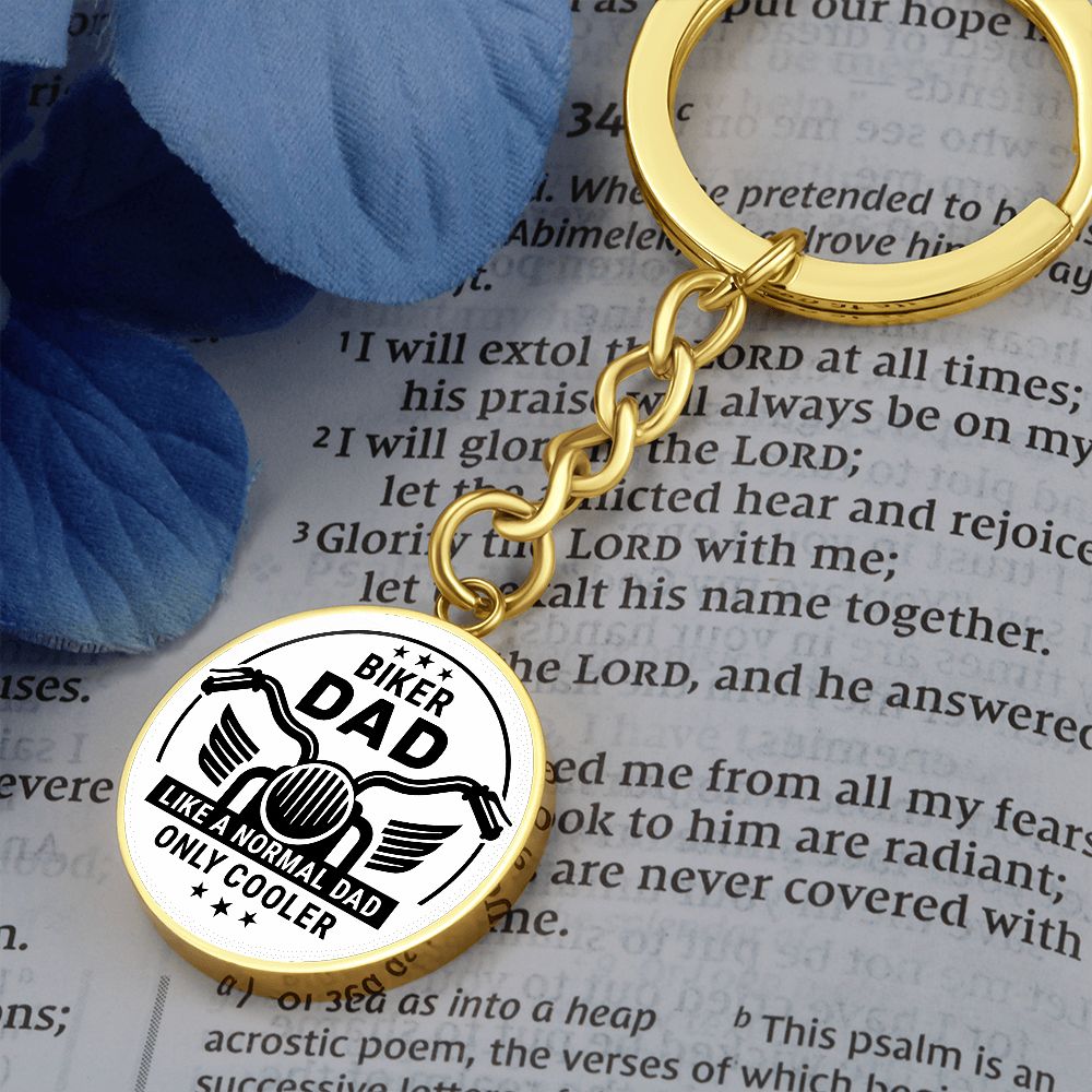 CIRCLE KEYCHAIN BIKER DAD