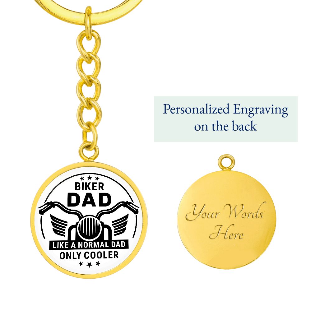 CIRCLE KEYCHAIN BIKER DAD