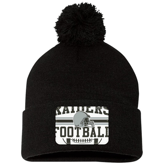 PNGFILE  RAIDERS FOOTBALL 1 SP15 Pom Pom Knit Cap - Patch