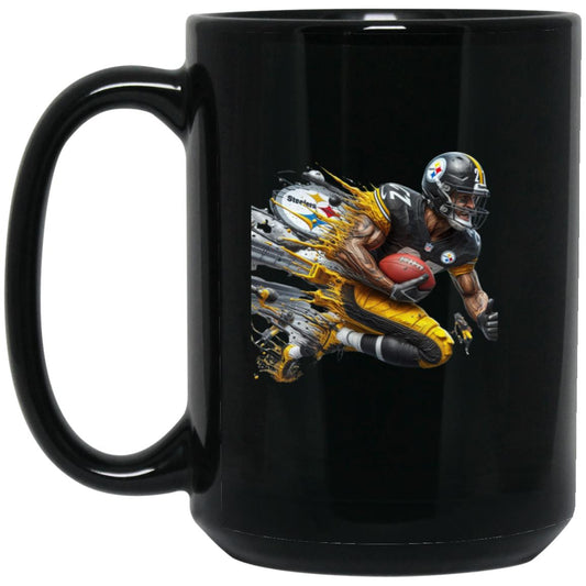 DALLAS FOOT BALL PLAYER WITH BALL BM15OZ 15oz Black Mug