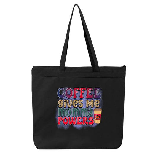 coffee gives me momma powers 8802 Liberty Bags Melody Large Tote