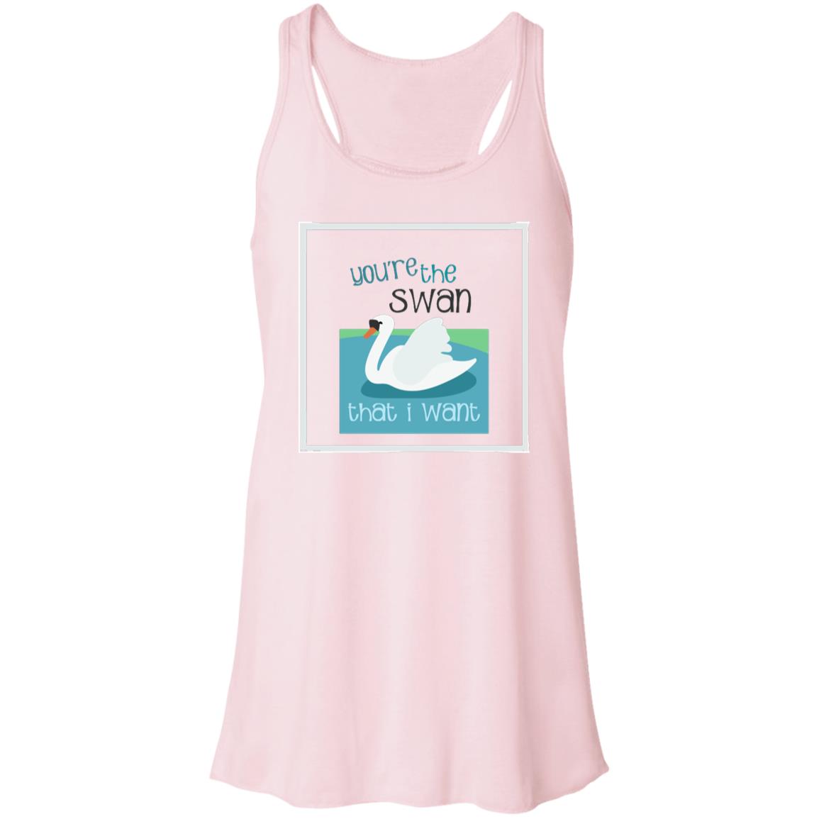 YOU'RE THE SWAN THAT I WANT background removed B8800 Flowy Racerback Tank