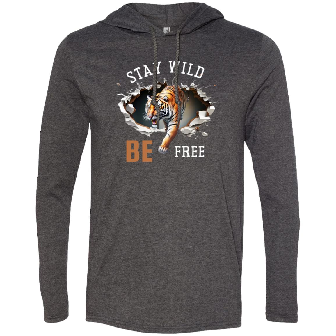 STAY WILD   WHITE 987 Gildan LS long sleeve  Casual Tee