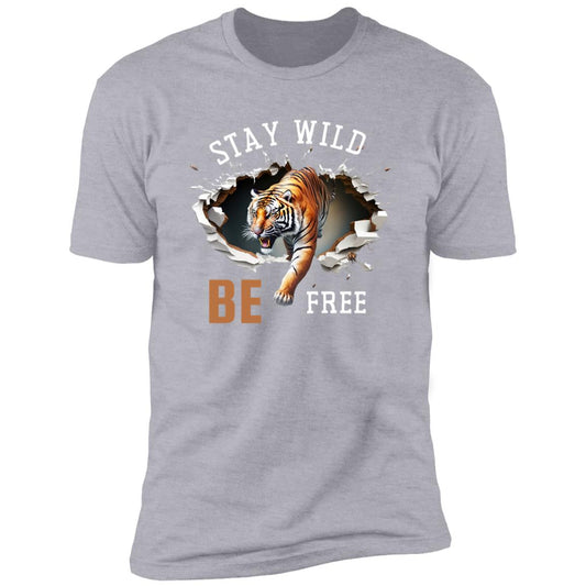 STAY WILD   WHITE NL3600 Premium  Casual Tee's