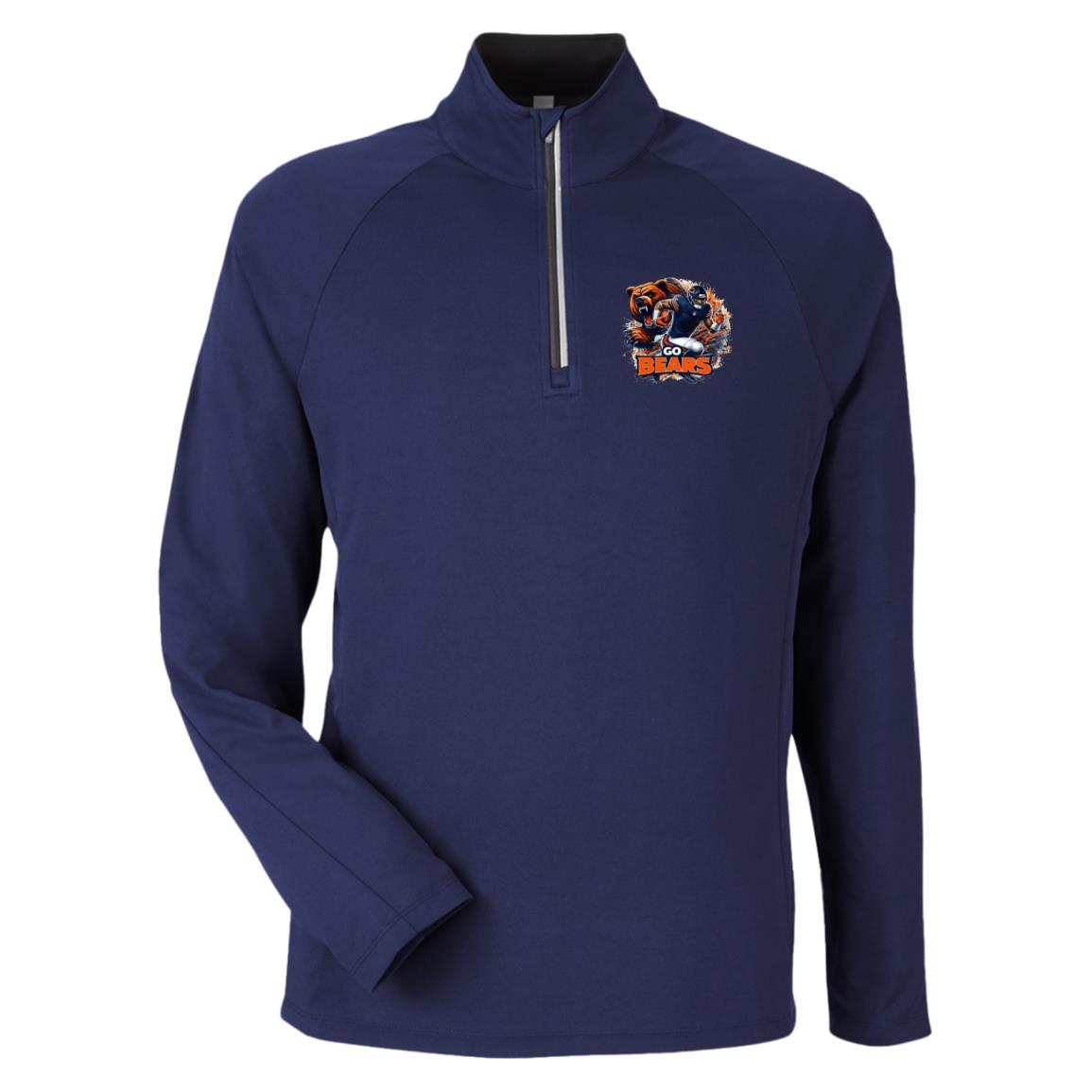 Chicago Bears Zipper Front Long Sleeve Sports (T-Shirts) CE418 Core 365 Mens Origin Pique Quarter Zip(T-Shirts)