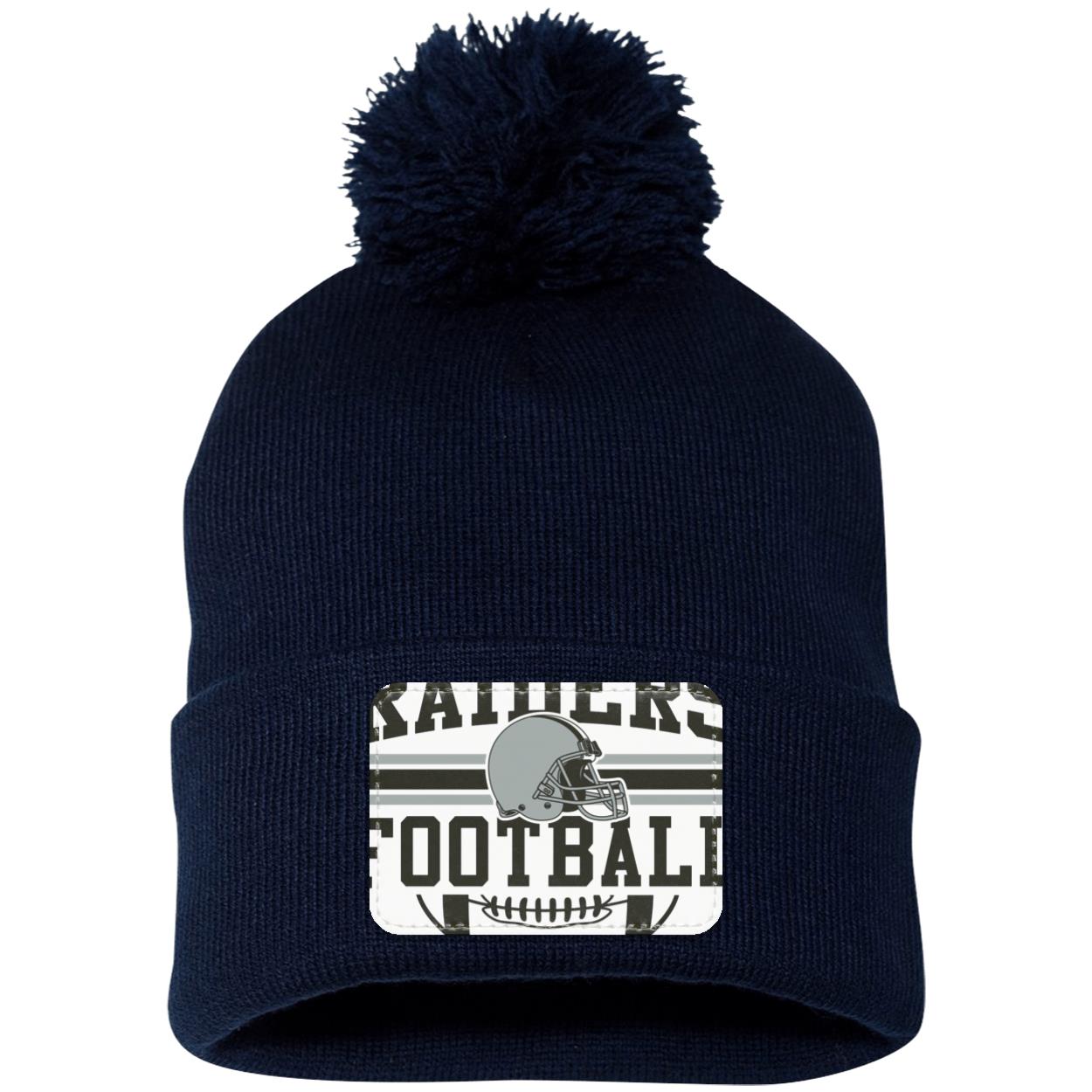PNGFILE  RAIDERS FOOTBALL 1 SP15 Pom Pom Knit Cap - Patch