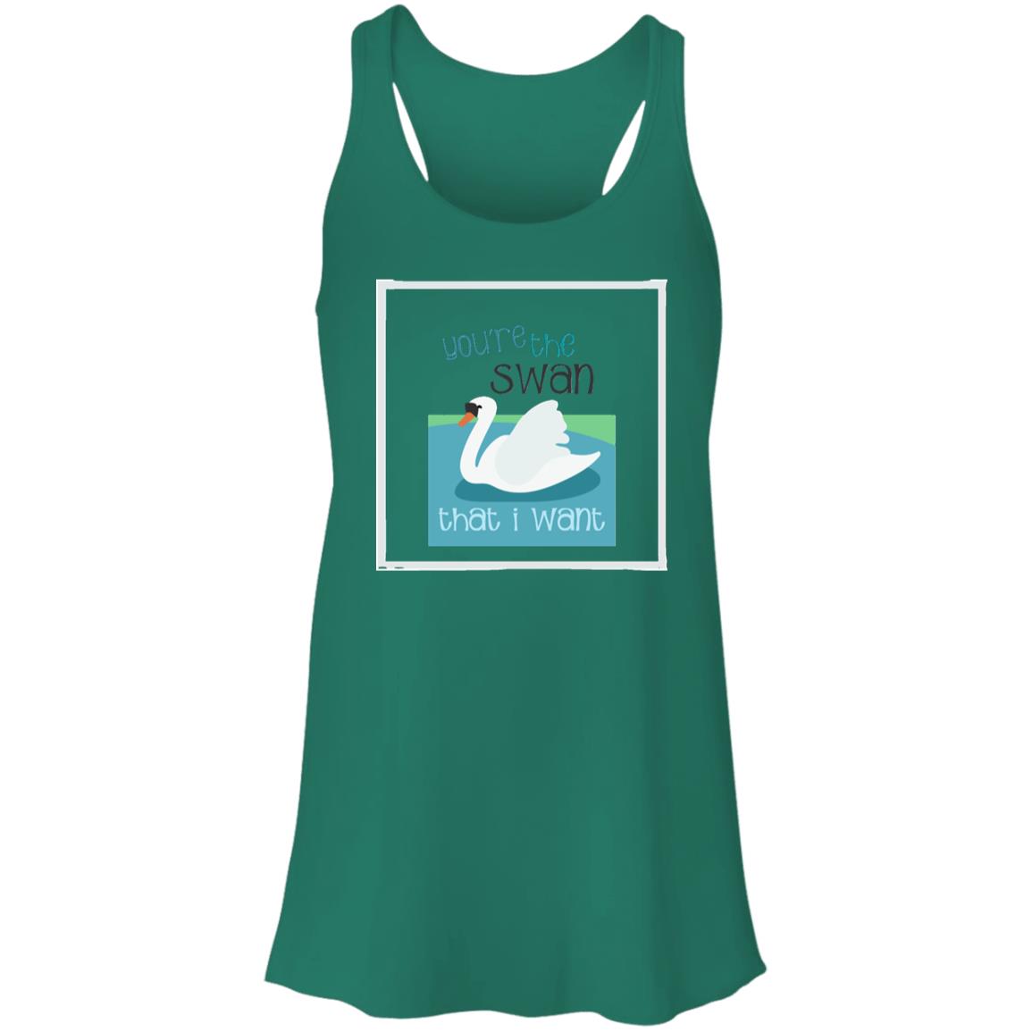 YOU'RE THE SWAN THAT I WANT background removed B8800 Flowy Racerback Tank