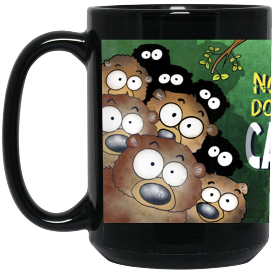 WHO DOESN'T LIKE CAMPING  BM15OZ 15 oz. Black Mug