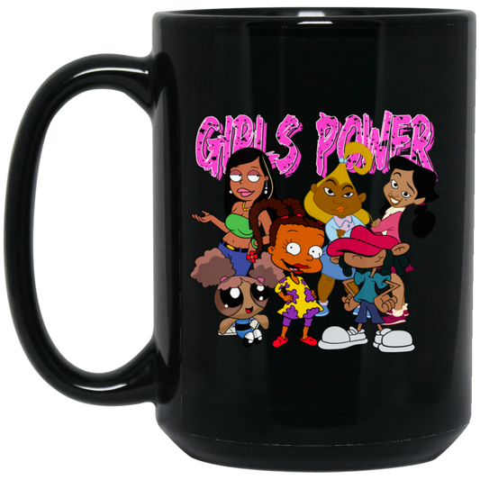 GIRLS POWER BM15OZ 15 oz. Black Mug