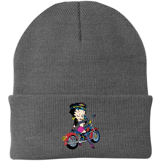 BETTY BOOP WHT CP90 Embroidered Knit Cap