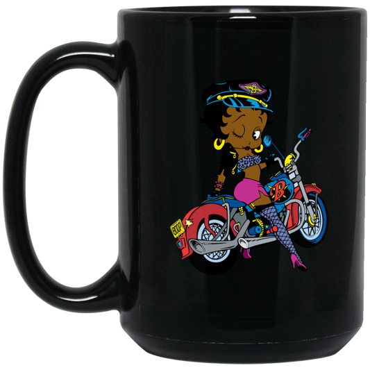 MOTORCYCYLE BETTY BOOP BM15OZ 15 oz. Black Mug