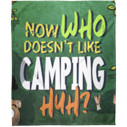 NOW WHO DOESN'T LIKE CAMPINGFLM Arctic Fleece Blanket 50x60