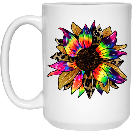 TYE  DYE SUNFLOWER 21504 15 oz. White Mug